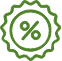 Starburst with percentage icon
